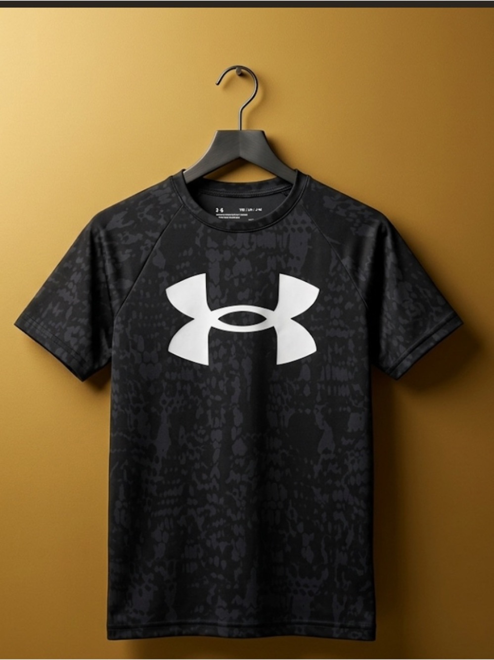 Under Armour Black Short Sleeve Tee with White Log
